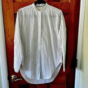 J. Crew Relaxed-fit collarless tunic shirt in striped poplin Popover Size 2